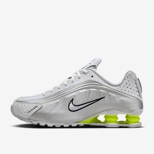 Nike Shox R4 White Metallic Silver Neon Green size 6.5 No Box Brand New